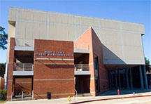 Photo of the brick exterior of the Bobby E Leach Center, FSU's main gym